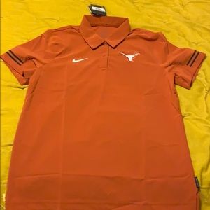 Nike burnt orange University of Texas dri fit polo